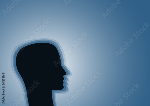 Vector head shaking.  Tremor of a person.