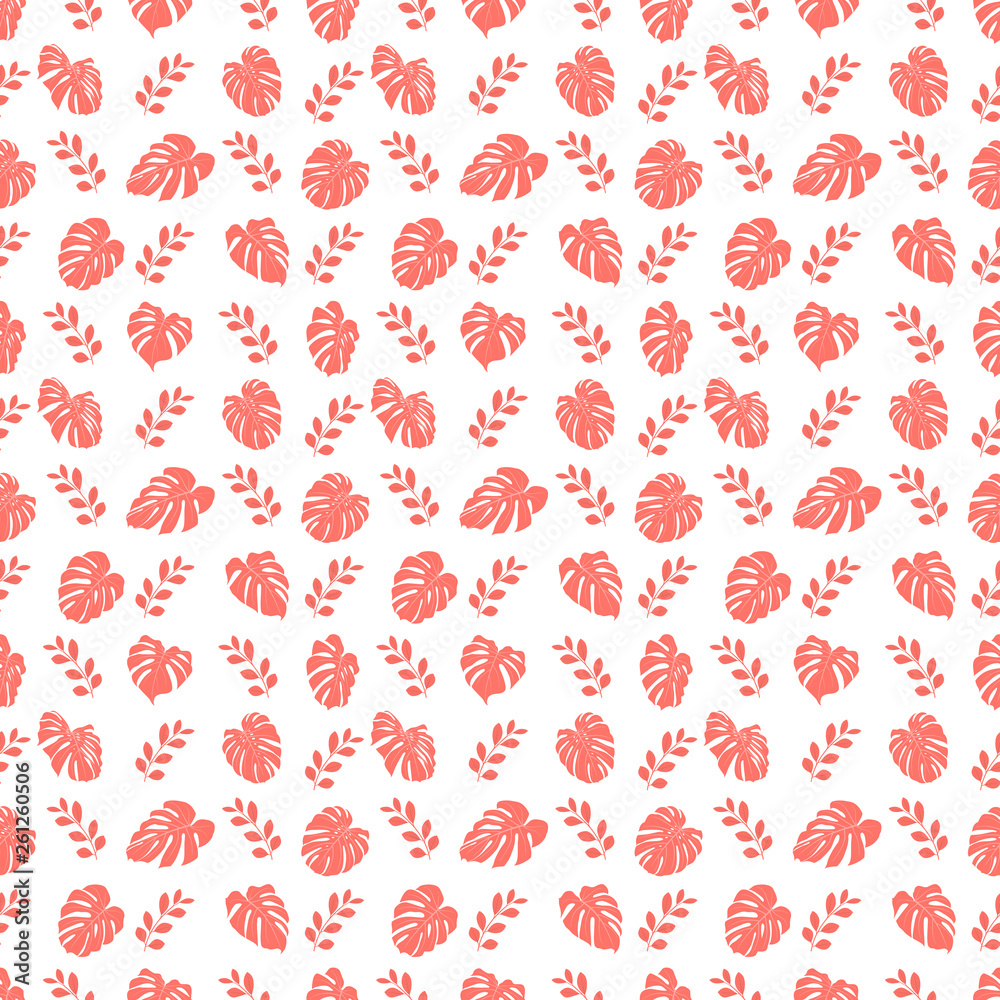 Seamless pattern with tropical leaves. Vector illustration. Seamless pattern with tropical leaves. Vector illustration.