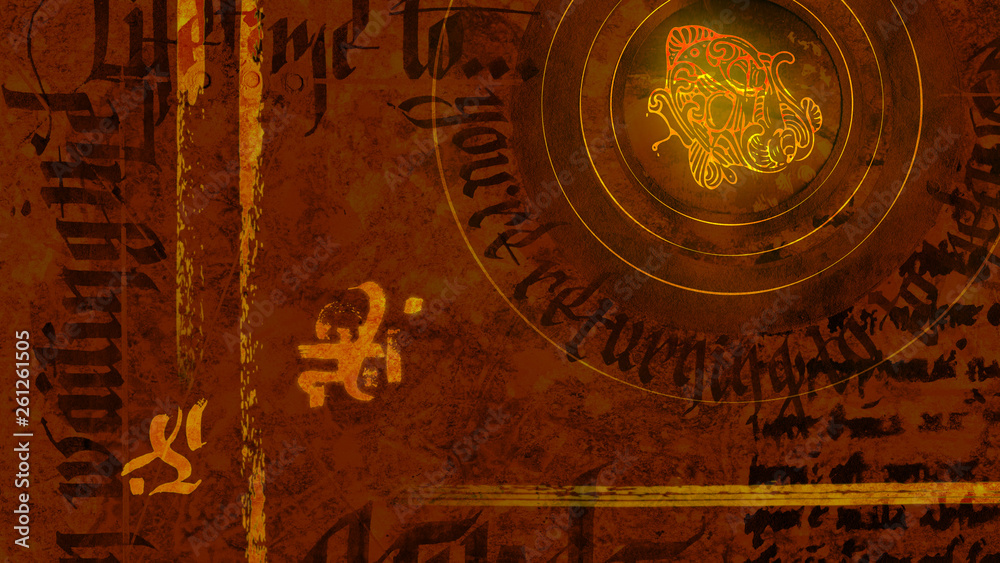 Abstract wallpaper with fantasy symbols