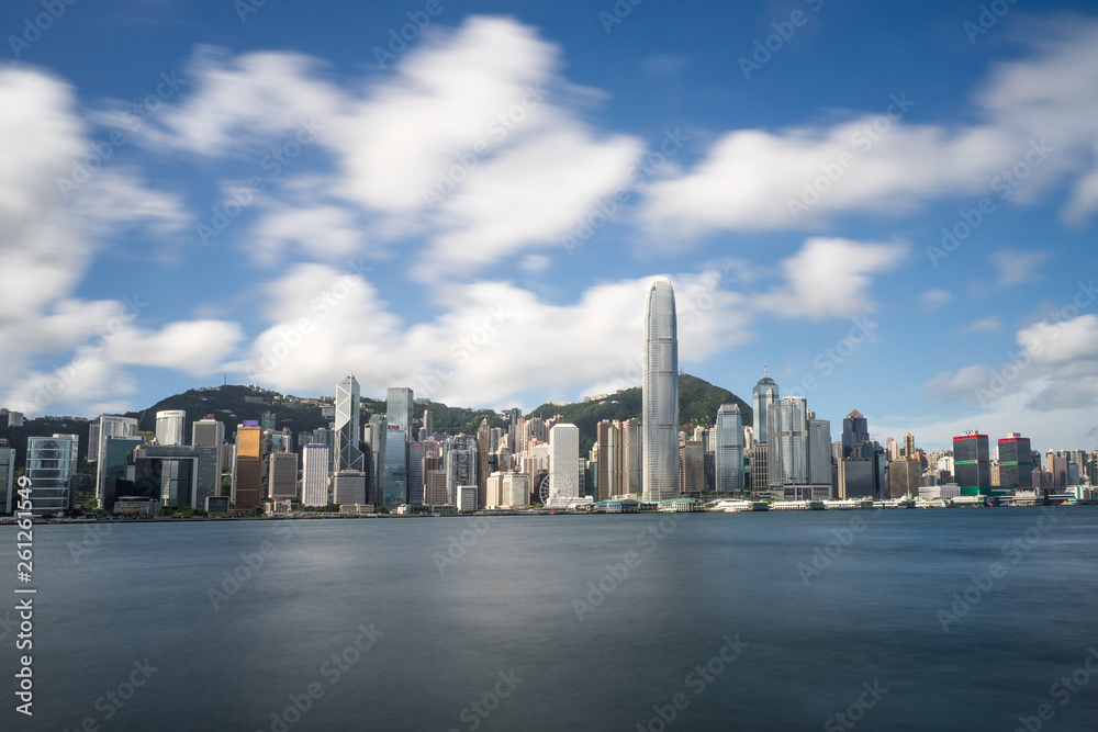 Hong Kong Skyline with Clouds
