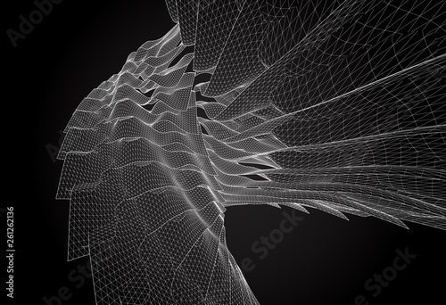 Abstract Wireframe Surface. Vector Background 