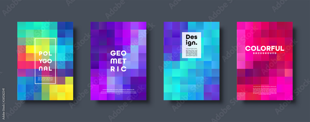 Polygonal abstract background with squares. Colorful gradient design. Low poly geometric rectangle shape modern banner. Vector illustration. Polygonal abstract background with squares. Colorful gradient design. Low poly geometric rectangle shape modern banner. Vector illustration.