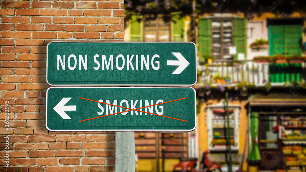 Street Sign Smoking versus Non Smoking Street Sign Smoking versus Non Smoking