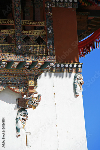 buddhist monastery in gangtey (bhutan) photo