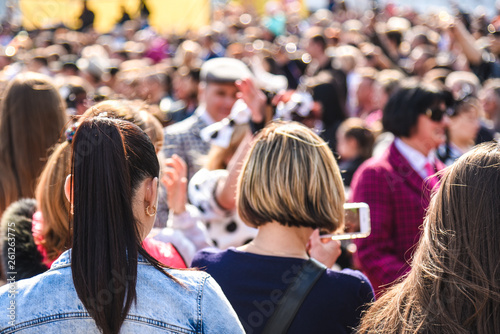 mass events in the city, holiday, lots of people