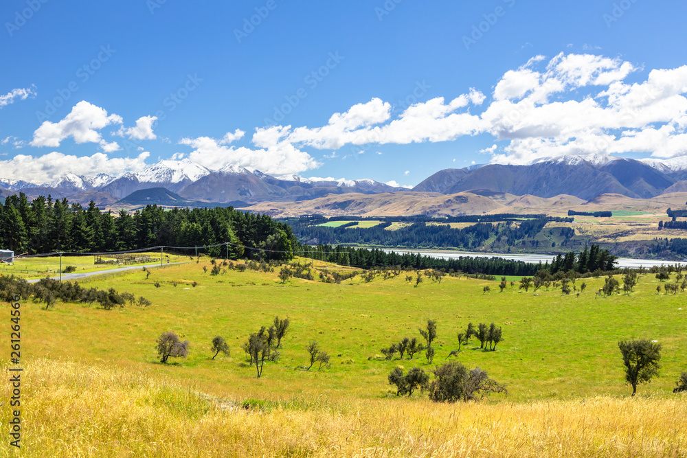 Mountain Alps scenery in south New Zealand