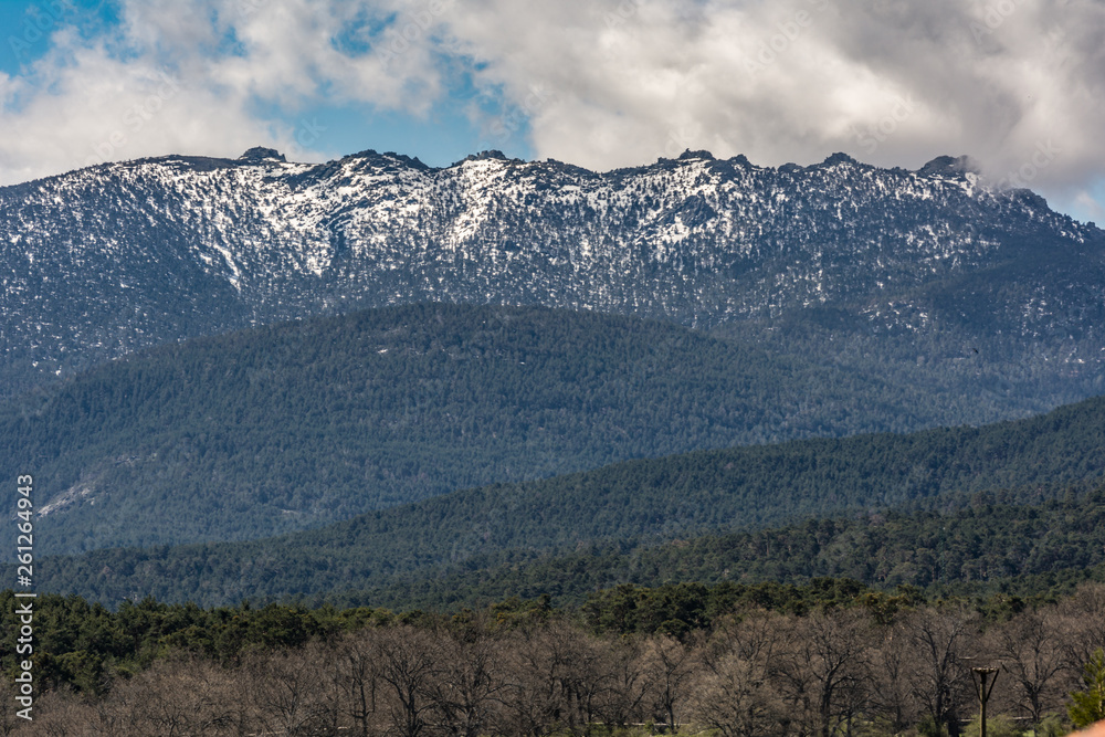 The Siete Picos Mountains in the Guadarrama National Park between the provinces of Madrid and Segovia (Spain)