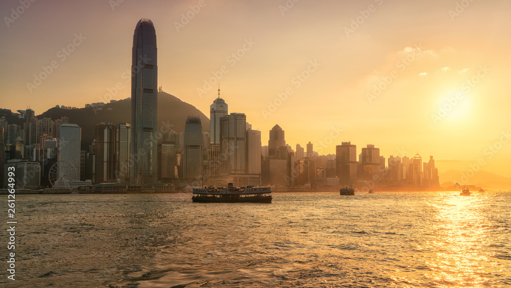 Hong Kong Sunset at Victoria Habror