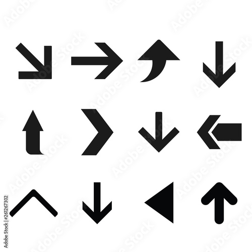 black vector download arrows.Arrow icon.Arrows vector collection - Vector