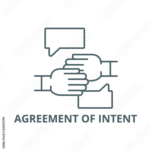 Agreement of intent line icon, vector. Agreement of intent outline sign, concept symbol, illustration