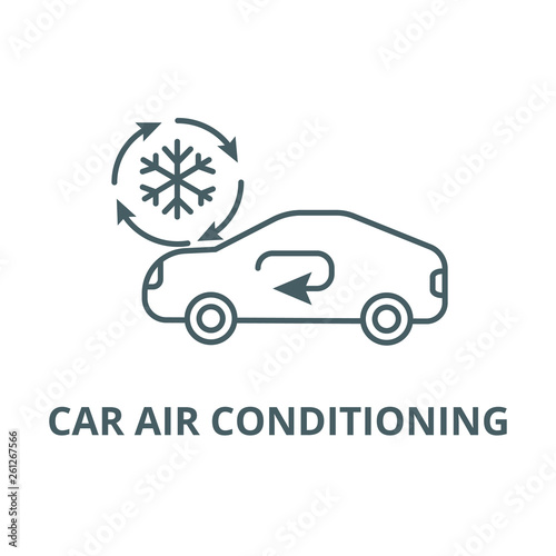 Air conditioning, car service line icon, vector. Air conditioning, car service outline sign, concept symbol, illustration