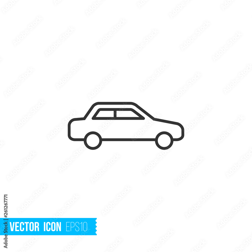 Car sedan linear icon editable pixel perfect. Sign of auto, automobile