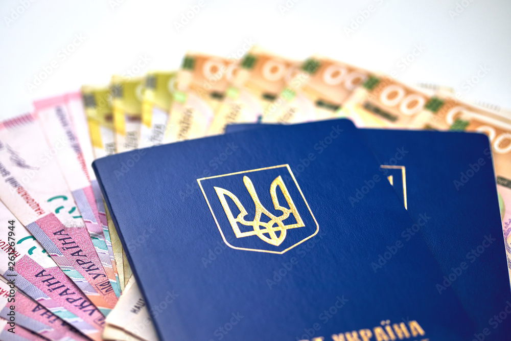 passports with national currency paper money close up view of cash