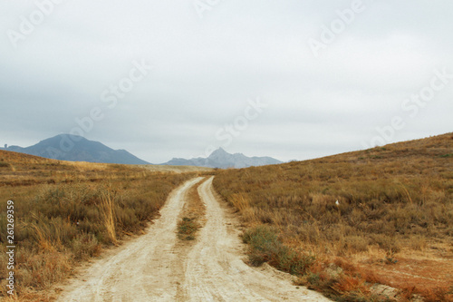 Deserted desert and complete peace of mind. Motionless stones and silence.