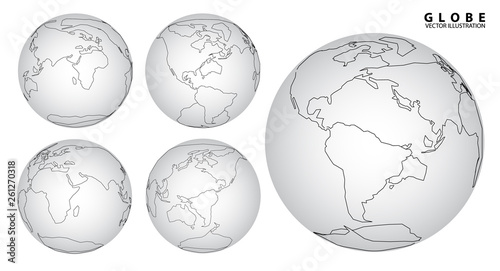 Wireframe and earth model. 3d