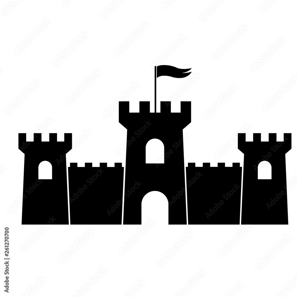 Castle Tower icon, logo isolated on white background Castle Tower icon, logo isolated on white background