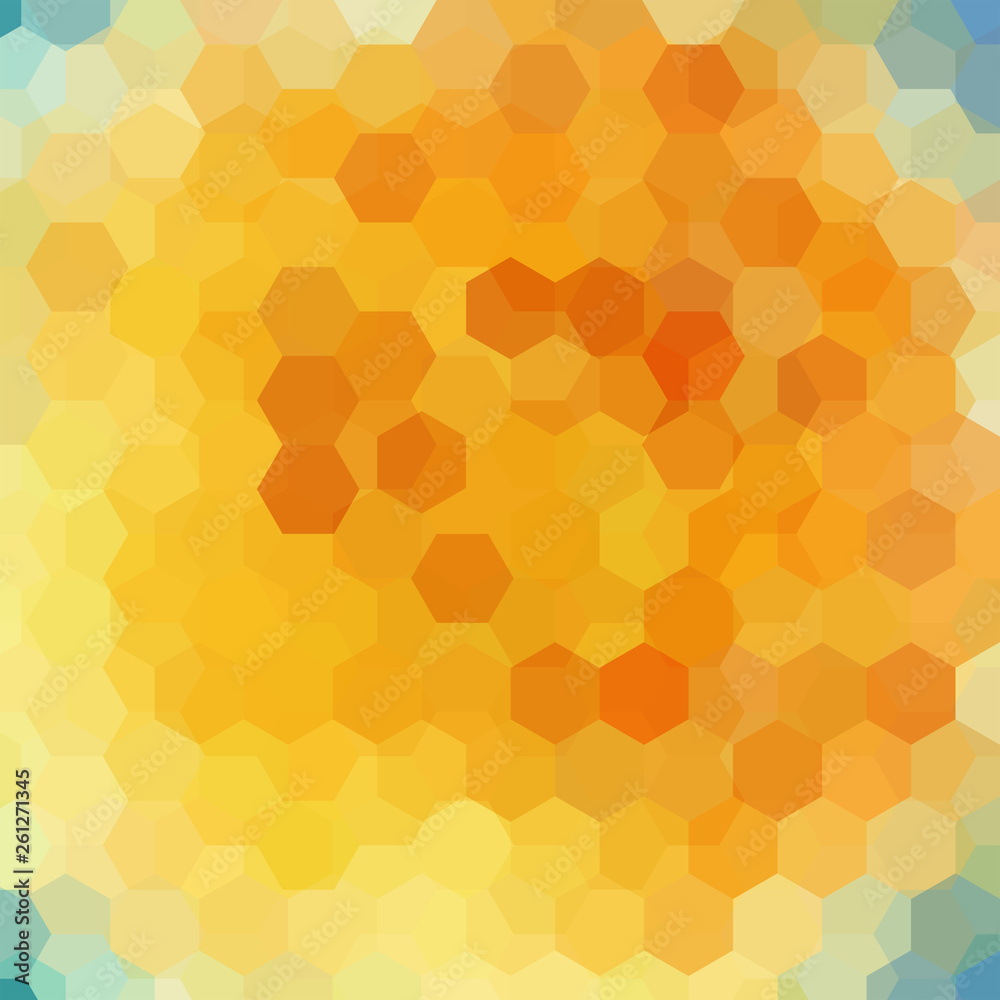 Geometric pattern, vector background with hexagons in yellow, orange tones. Illustration pattern Geometric pattern, vector background with hexagons in yellow, orange tones. Illustration pattern
