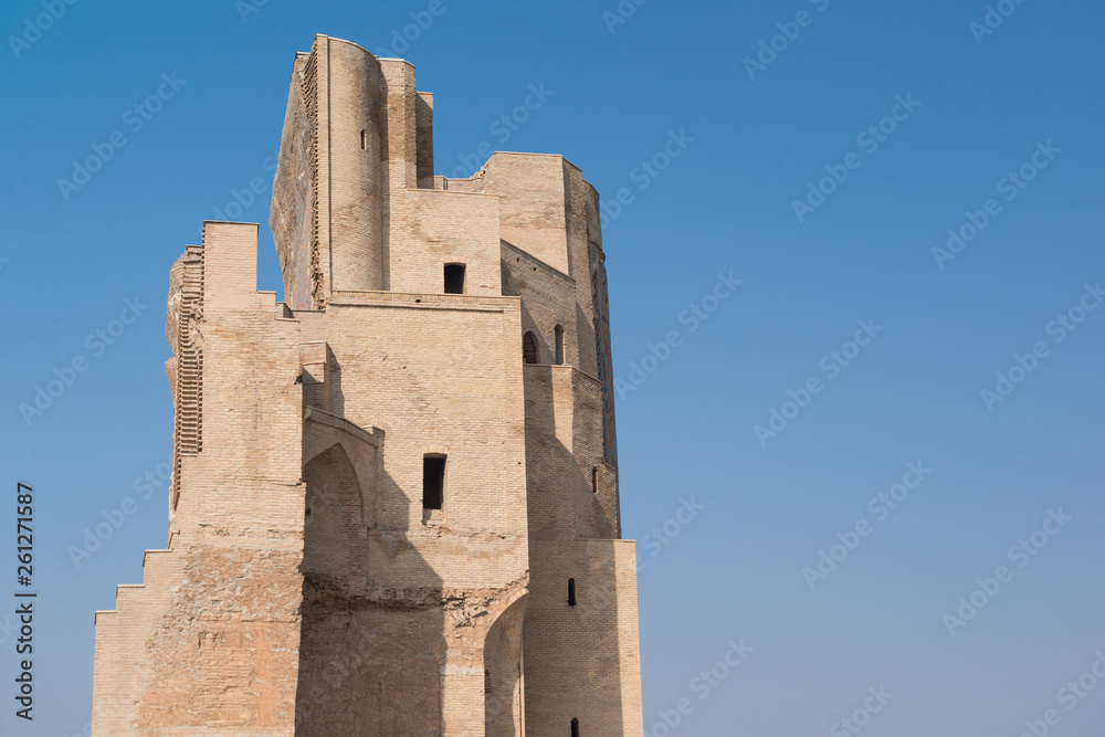 Great portal Ak-Saray - White Palace of Amir Timur, Uzbekistan, Shahrisabz. Ancient architecture of Central Asia