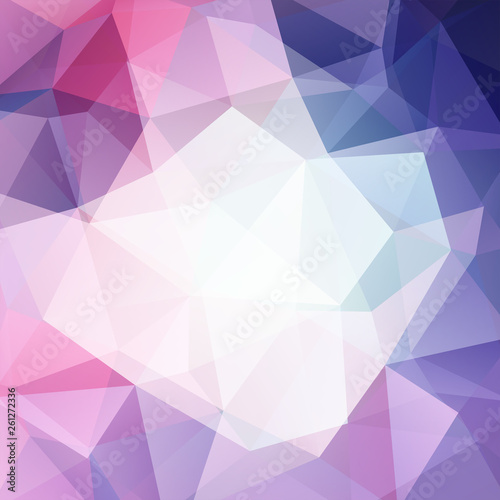 Background made of white  pink  blue triangles. Square composition with geometric shapes. Eps 10