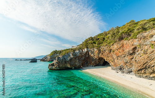Fototapeta Naklejka Na Ścianę i Meble -  Summer landscape with Mylopotamos beach, Pelion, Greece