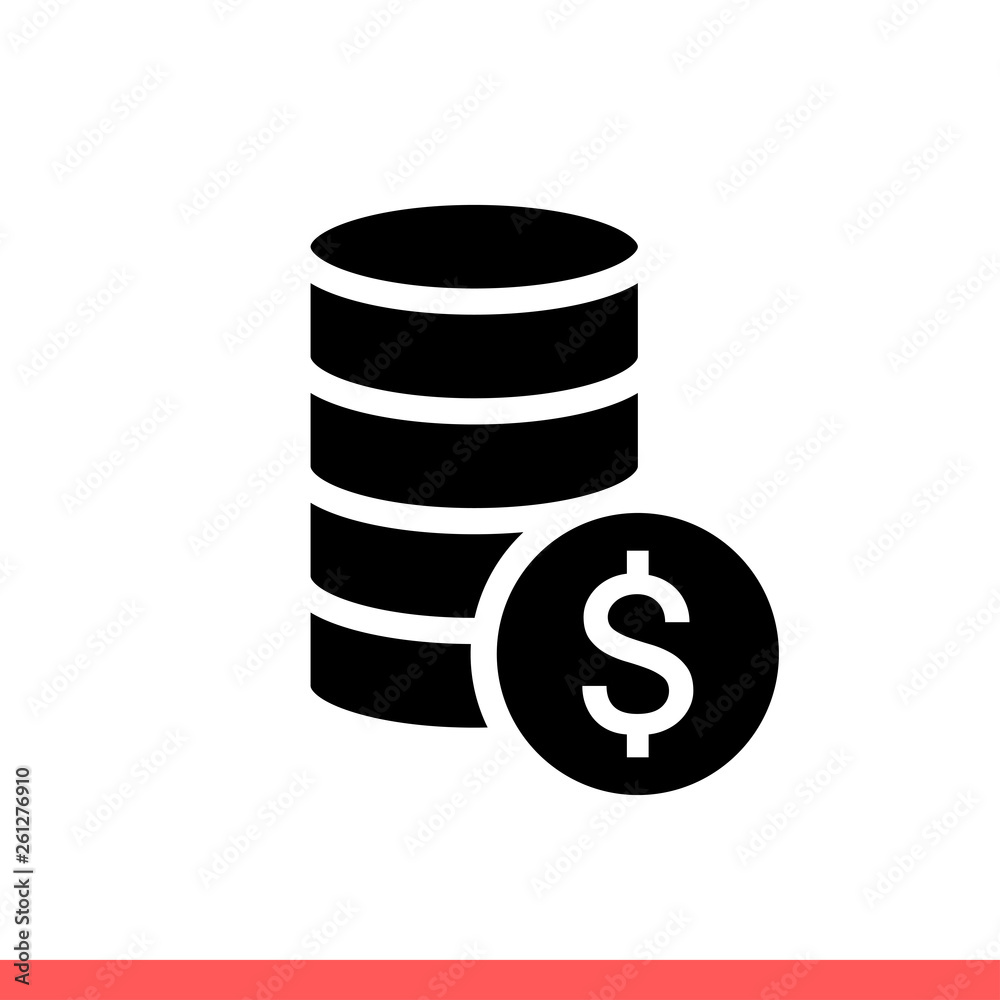 Coins icon vector isolated on white background, money symbol Coins icon vector isolated on white background, money symbol