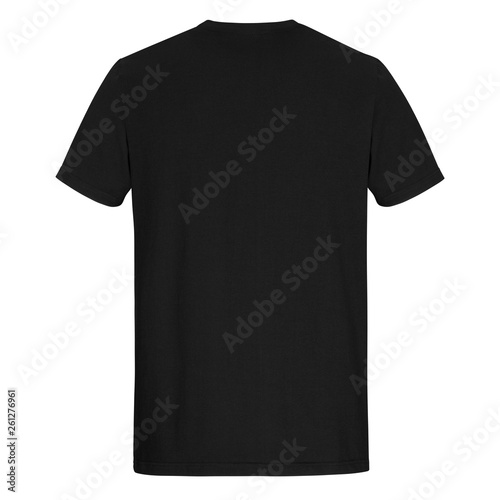 Back of black men cut t-shirt isolated on white background