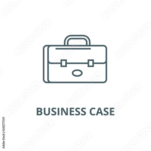 Business case, portfolio line icon, vector. Business case, portfolio outline sign, concept symbol, illustration