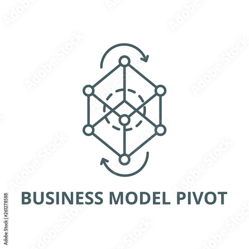 Business model pivot line icon, vector. Business model pivot outline sign, concept symbol, illustration