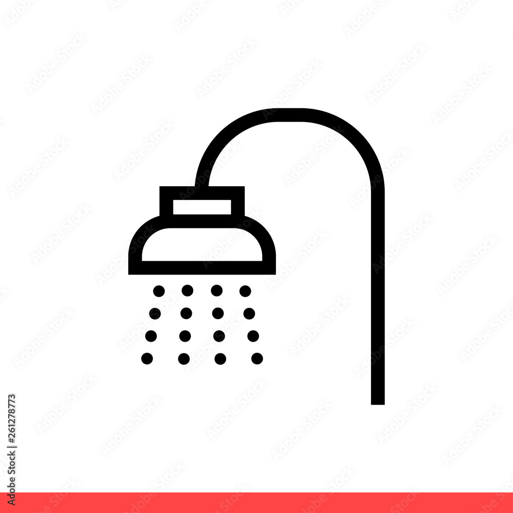 Shower icon vector isolated on white background Shower icon vector isolated on white background