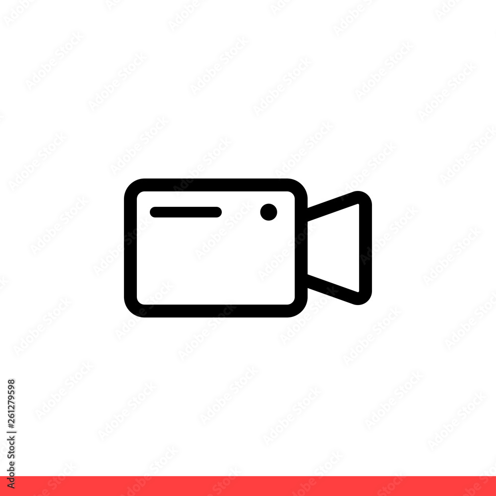 Video camera icon vector isolated on white background Video camera icon vector isolated on white background