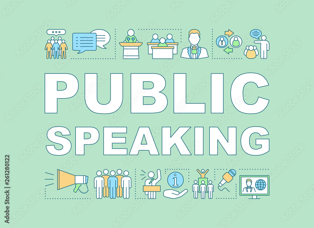 Public speaking skill word concepts banner Public speaking skill word concepts banner