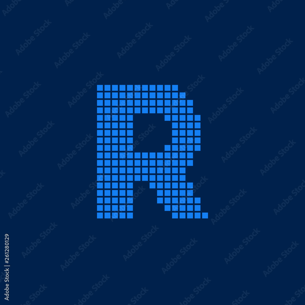 Vector Logo Letter R Small Blocks