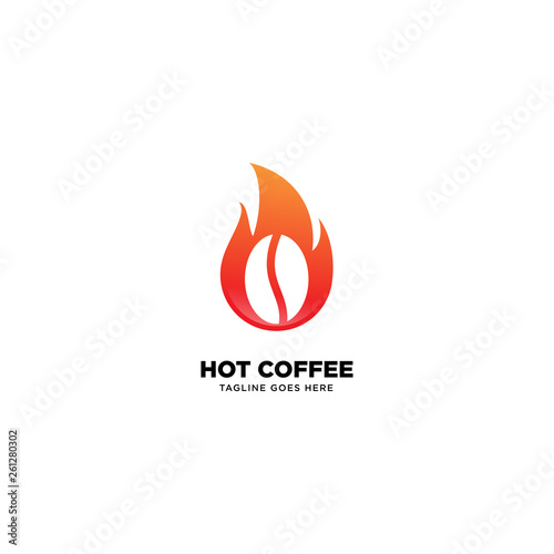 Hot Coffee logo template, vector illustration icon element - Vector