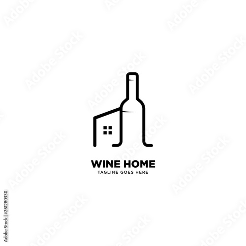 Wine Home logo template, vector illustration icon element - Vector