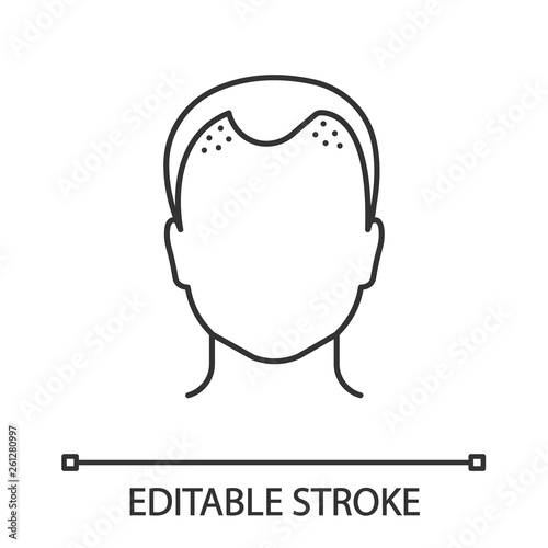 Hair loss linear icon