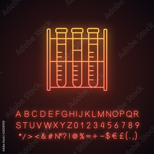 Lab analysis neon light icon