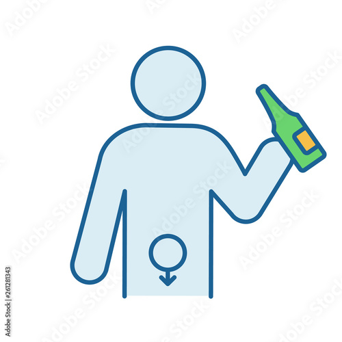 Alcohol abuse color icon