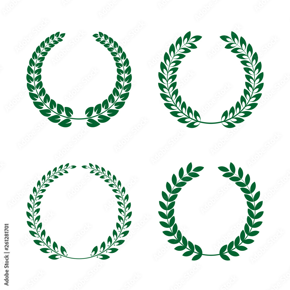 Green Laurel Wreaths vector illustration