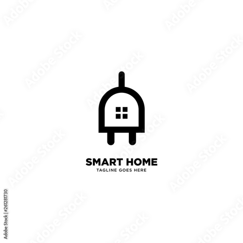 Smart Home logo template, vector illustration icon element - Vector