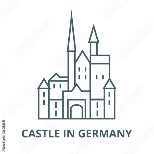 Castle in germany line icon, vector. Castle in germany outline sign, concept symbol, illustration