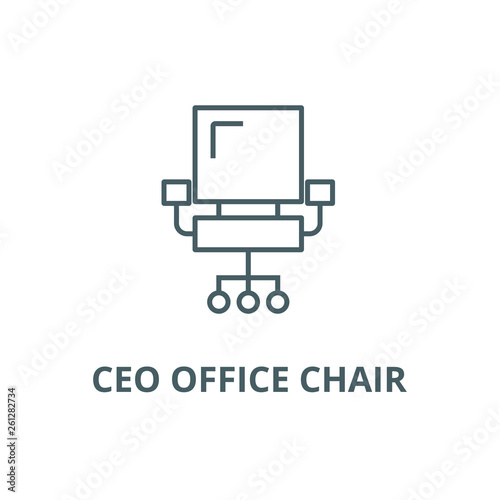Ceo office chair line icon, vector. Ceo office chair outline sign, concept symbol, illustration