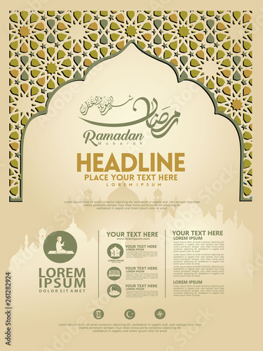 Ramadan Kareem poster, brochure template and other users, islamic banner background