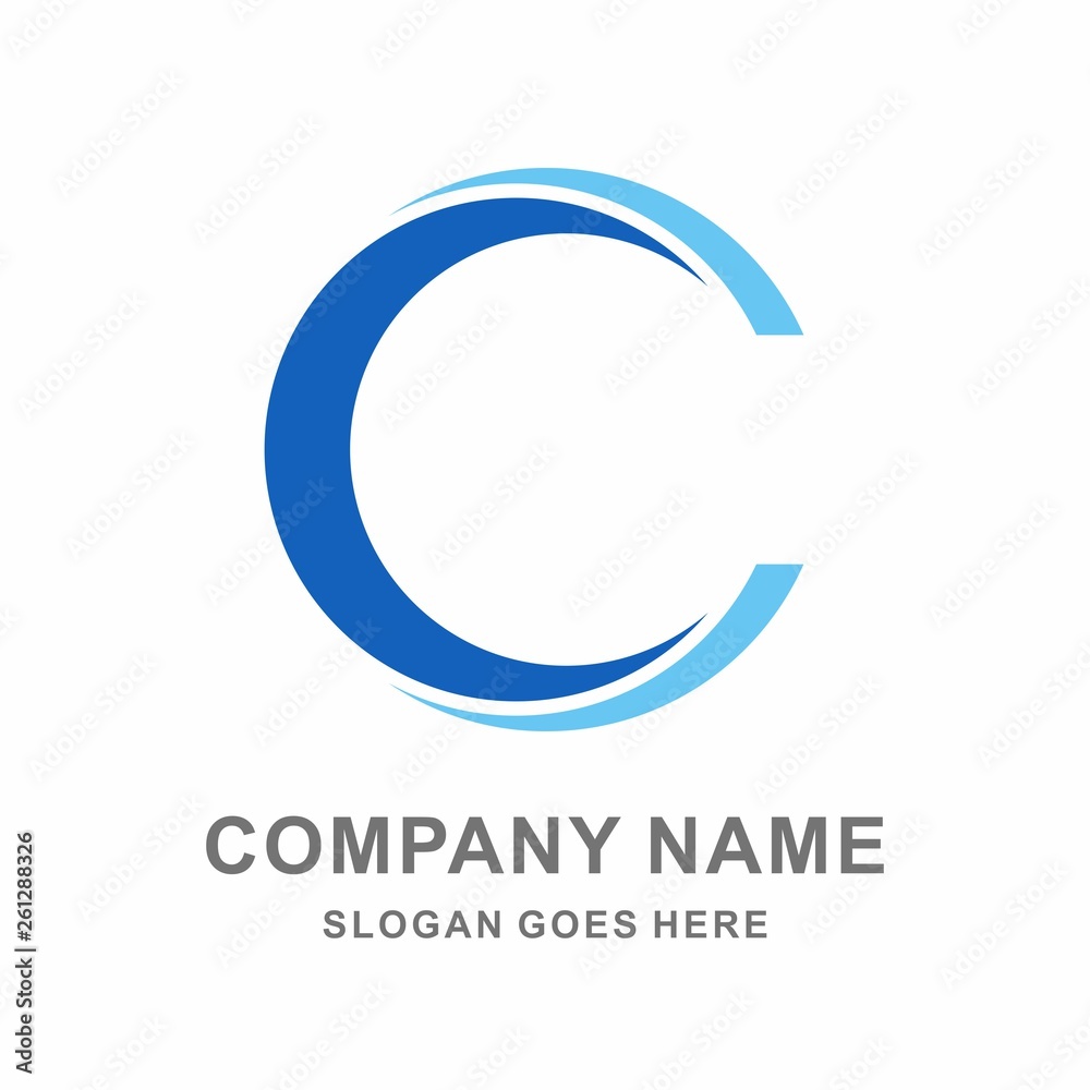 Monogram Letter C Geometric Square Business Company Vector Logo Design Template	