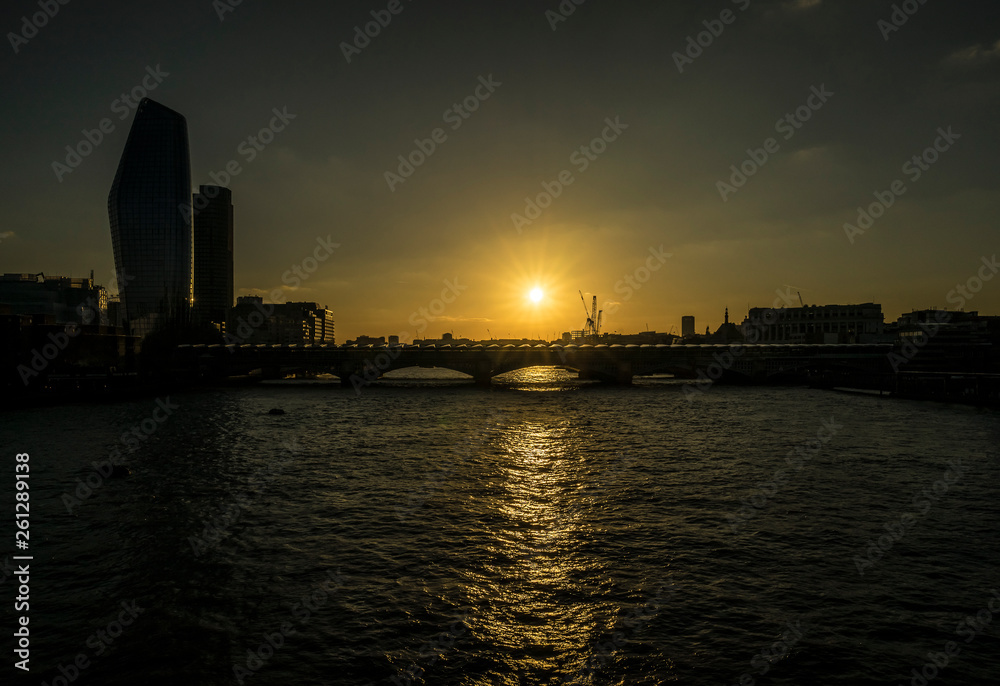 Sunset on the river Thames.