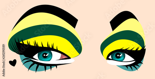 beautiful, expressive green eyes women