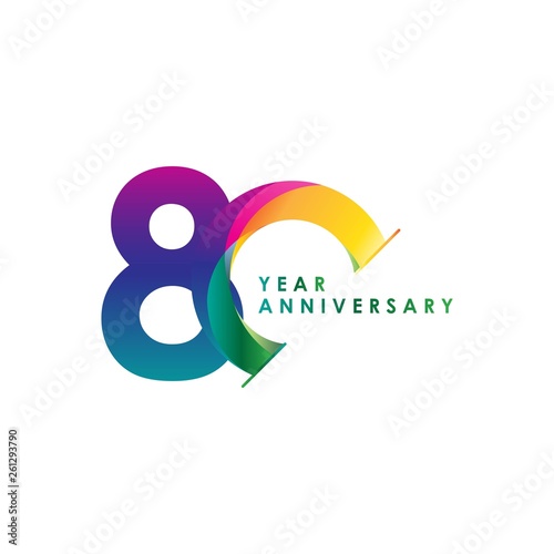 80 Year Anniversary Vector Template Design Illustration
