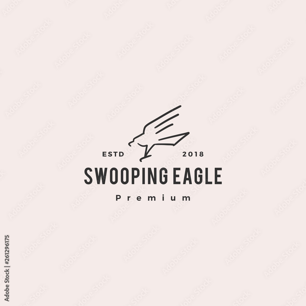 swooping eagle logo doodle vector icon illustration