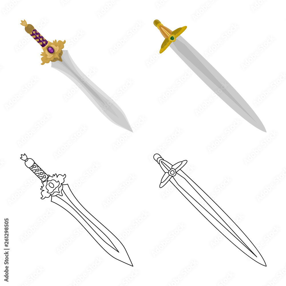 Vector illustration of game and armor sign. Collection of game and blade stock symbol for web. Vector illustration of game and armor sign. Collection of game and blade stock symbol for web.