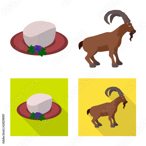 Vector illustration of culture and sightseeing sign. Set of culture and originality stock symbol for web.