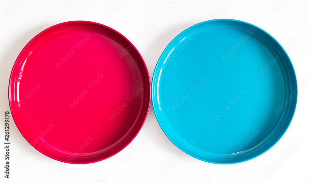 colorful plates on a white background colorful plates on a white background